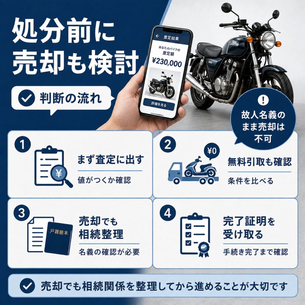 廃車せず売却する場合も先に相続関係を整理する
