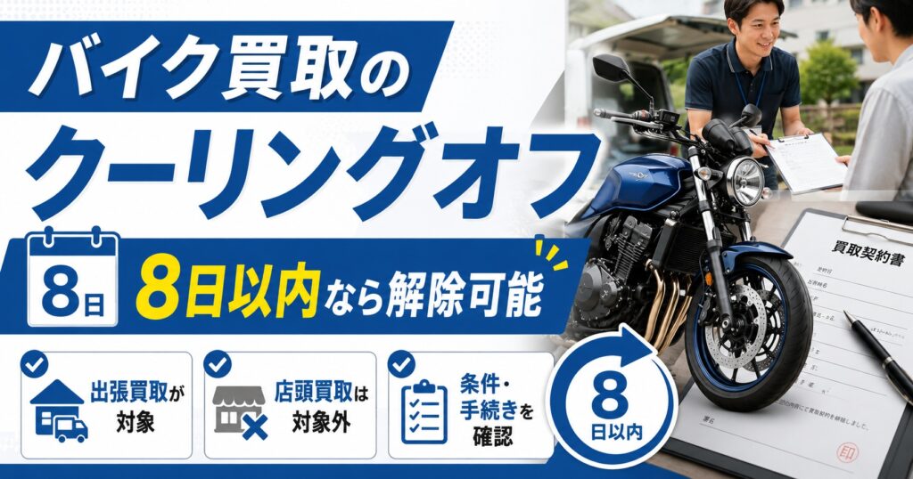 バイク買取のクーリングオフ【8日以内なら解除可能】条件と手続きを確認