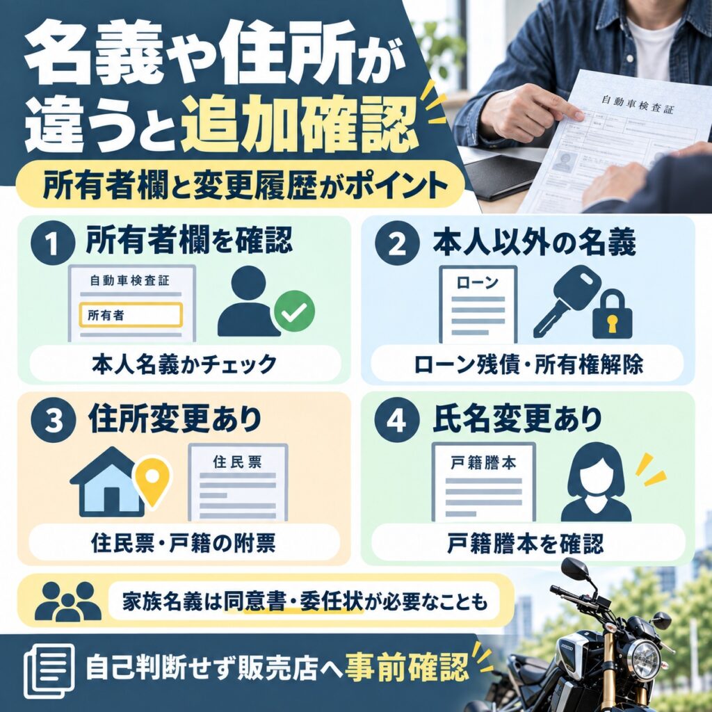 名義や住所が違う場合は追加書類を確認する