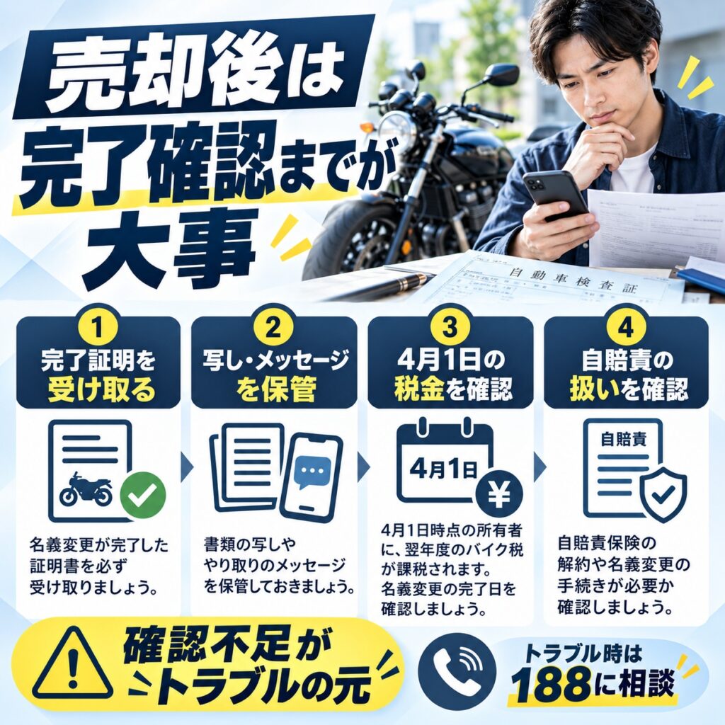 売却後の名義変更トラブルは完了確認で防ぐ