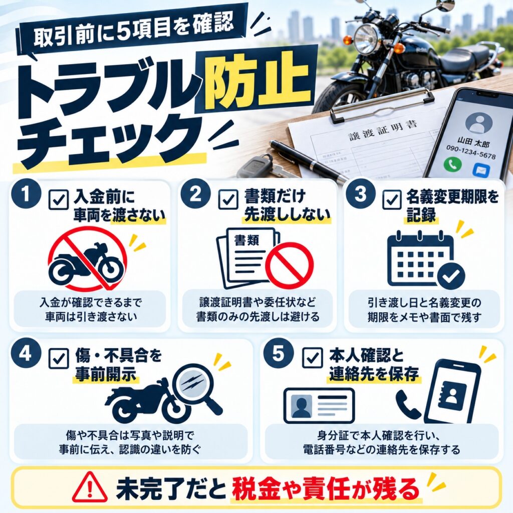 個人売買で起きやすいトラブルを防ぐ