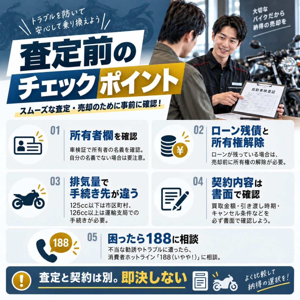 査定前に確認しておきたい注意点