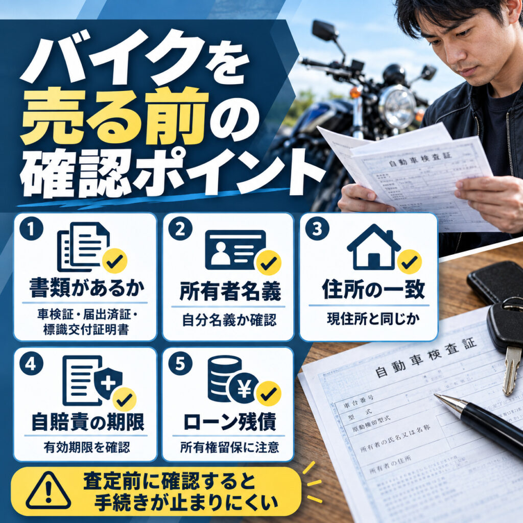 バイクを売る前に確認しておきたいこと
