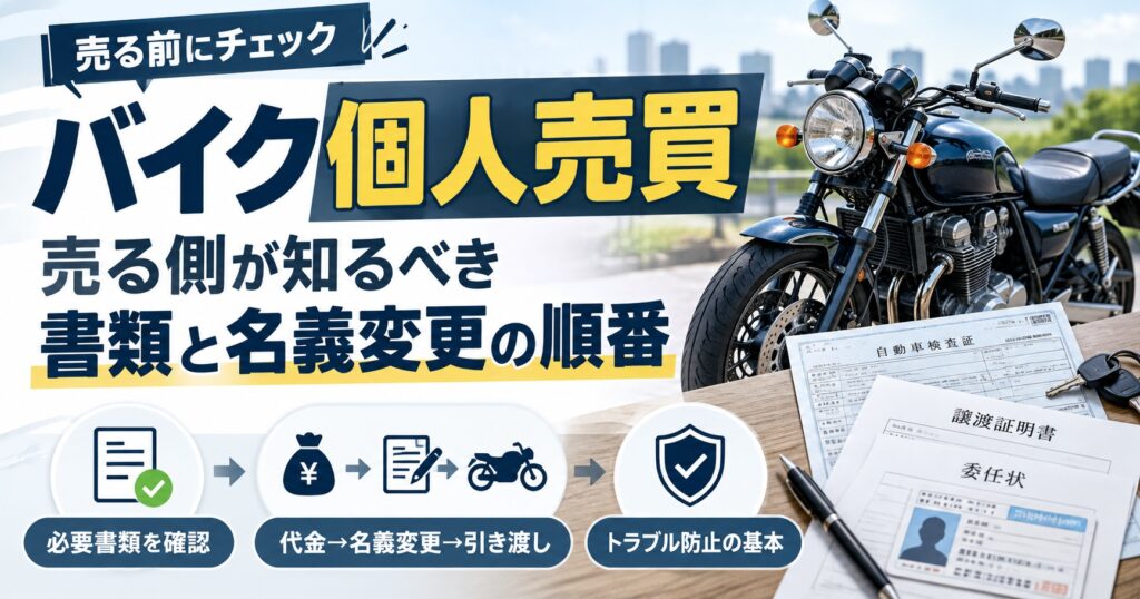 バイク個人売買は何から始める？売る側が知るべき書類と名義変更の順番