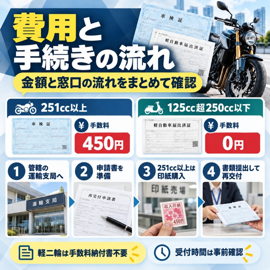 再発行の費用と窓口での手続きの流れ