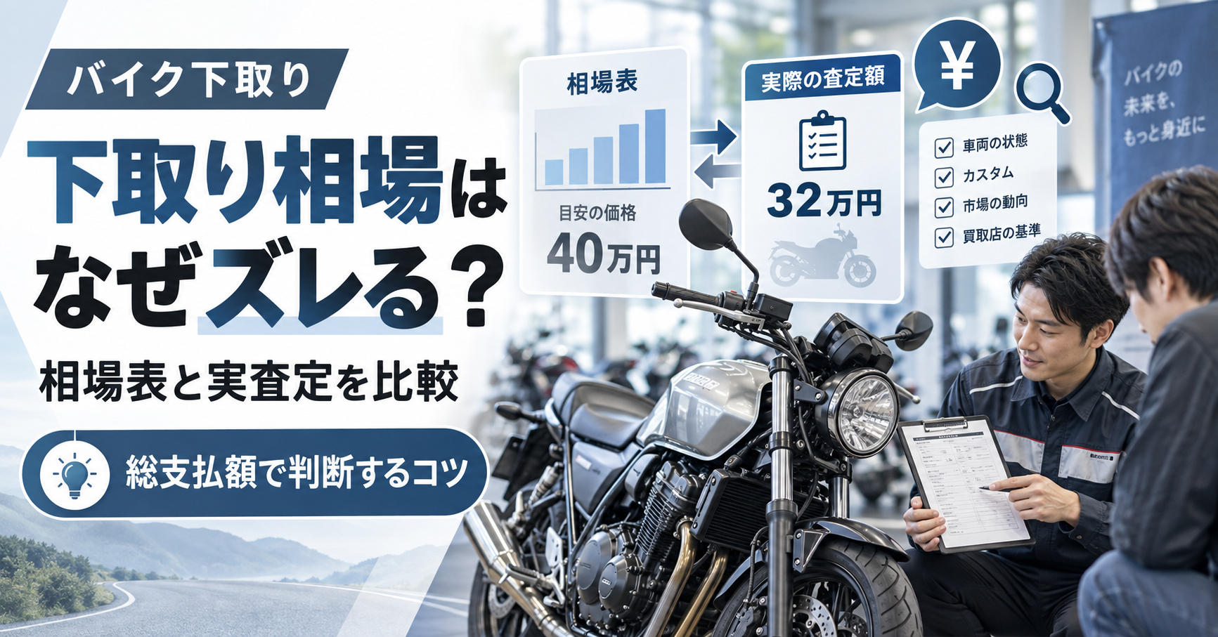 下取りバイク相場はなぜズレる?【相場表と実際の査定額を比べるコツ】