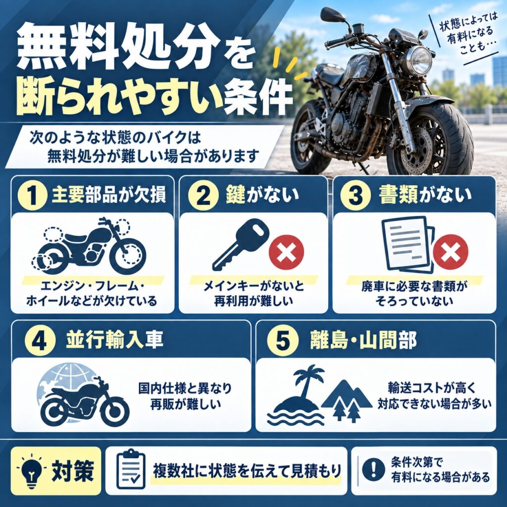 無料処分を断られやすい車両の条件を知る
