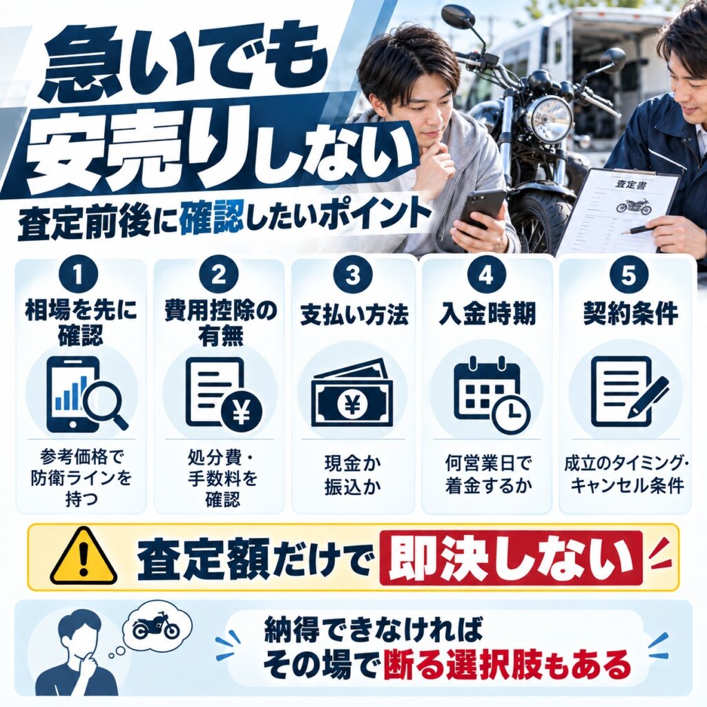 即日でも安売りを避ける査定の進め方