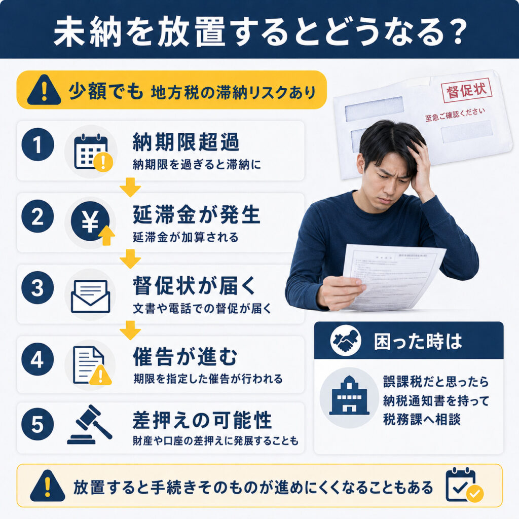 原付の税金を払わず放置すると督促や延滞金につながる