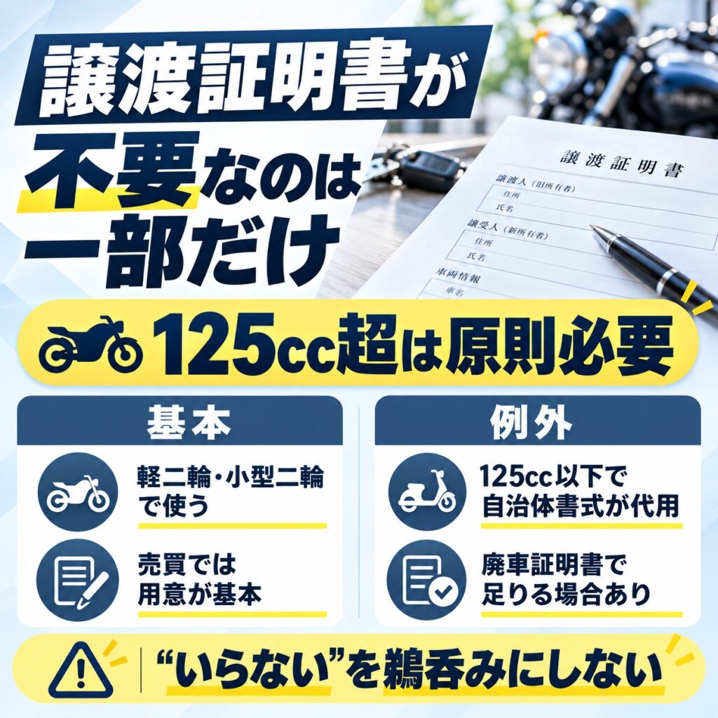譲渡証明書がいらないケースは限定される