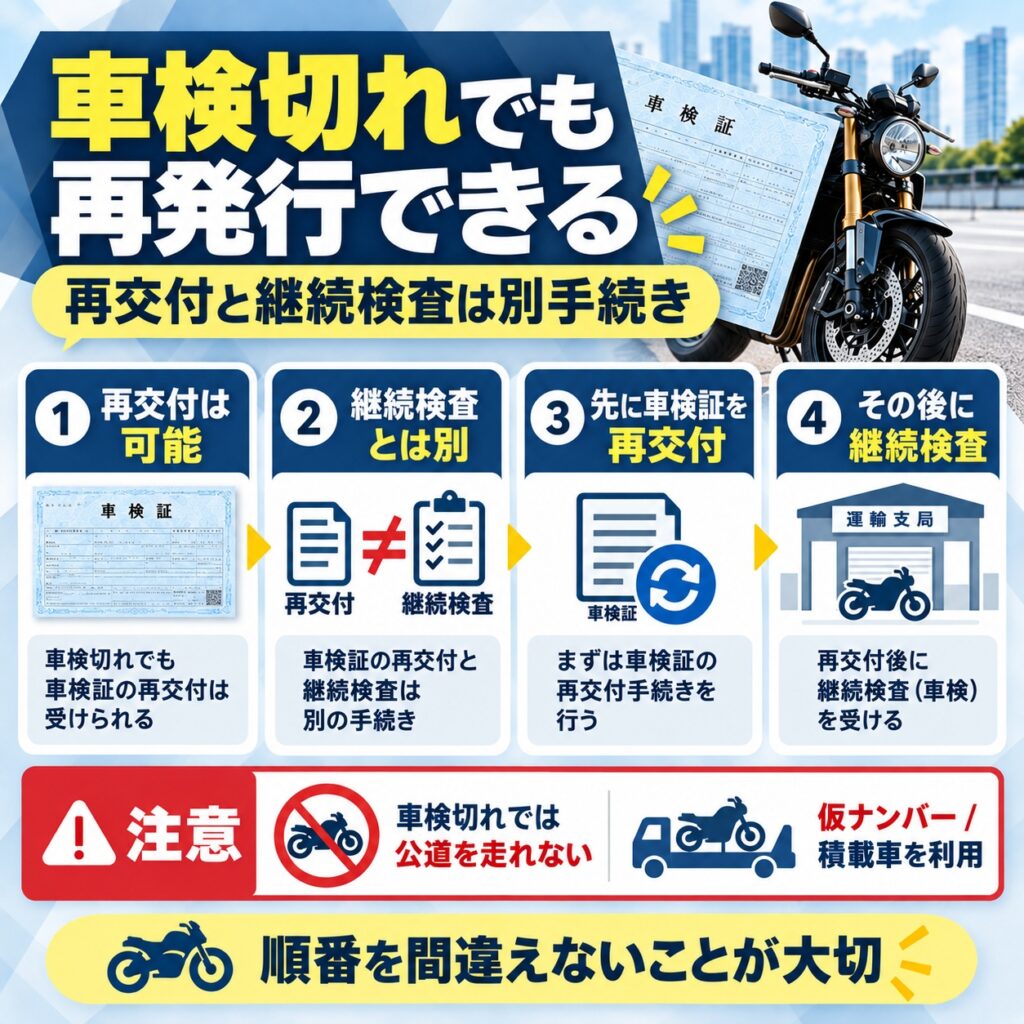 車検切れでも再発行と継続検査は別手続き