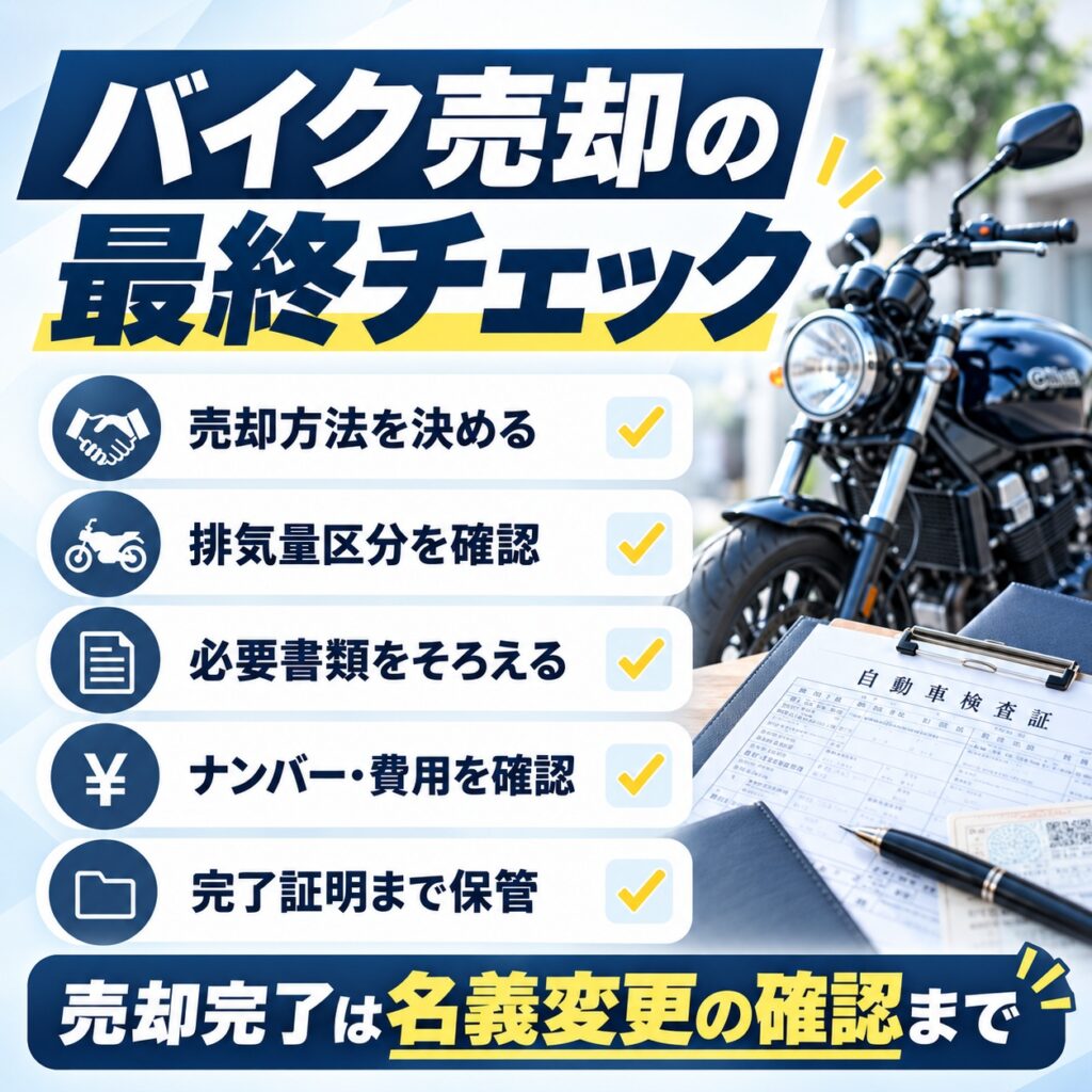 まとめバイク売却の最終チェック