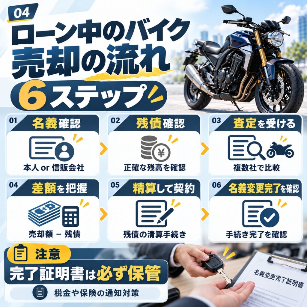 ローン中のバイクを売却する手順