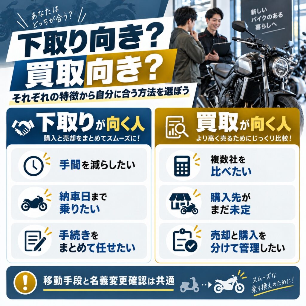 下取りがおすすめな人と買取が向く人
