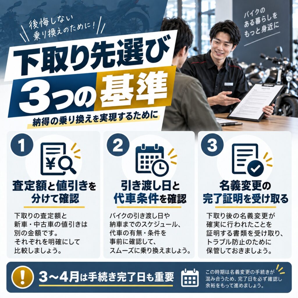 下取り先を選ぶときに確認したい3つの基準
