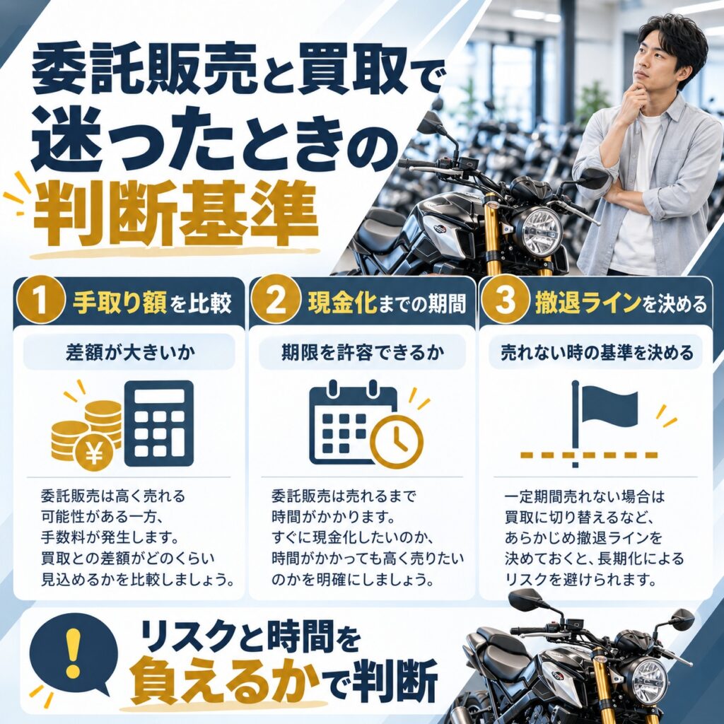 委託販売と買取で迷ったときの判断基準