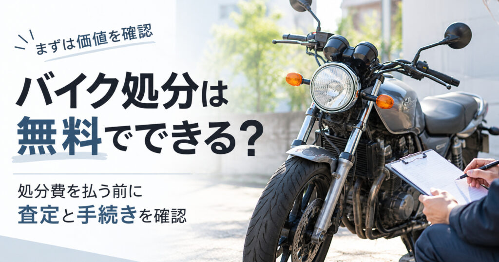 バイク処分は無料でできる？処分費を払う前に確認したい「査定」と手続き