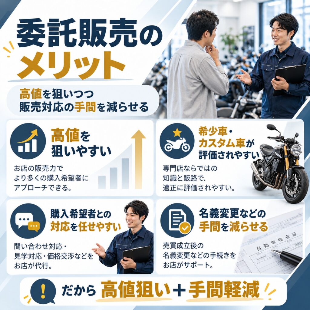 バイクを委託販売するメリット