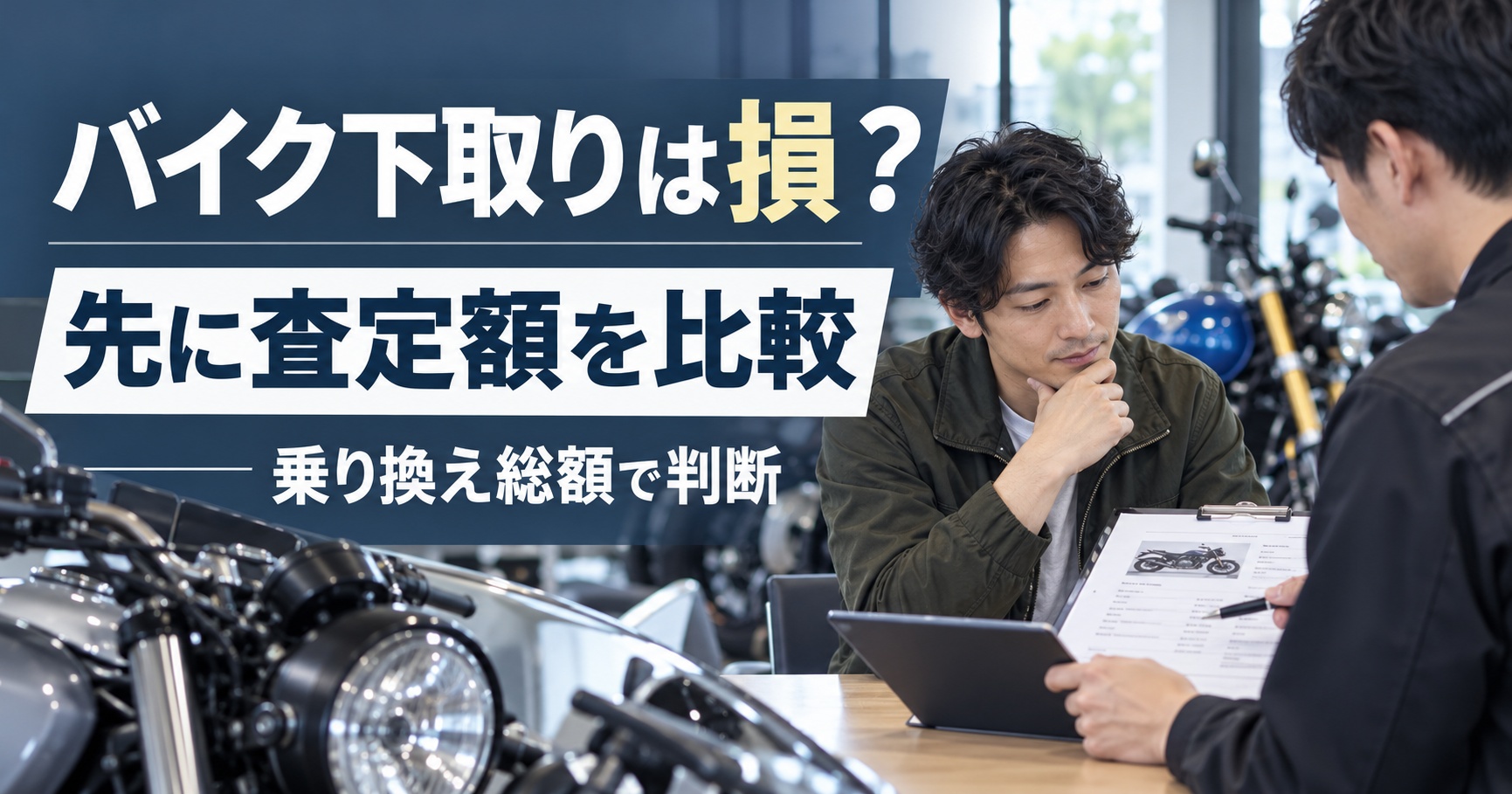 バイク下取りは買取より損?先に査定額を比べて乗り換え総額で決める方法