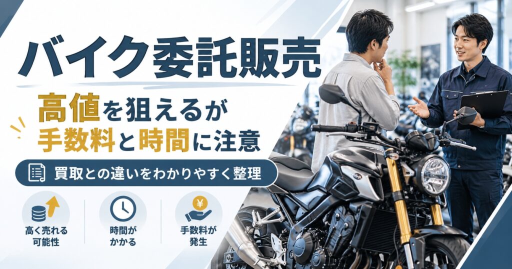 バイク委託販売は高く売れる？【手数料と手取りで見る買取との違い】