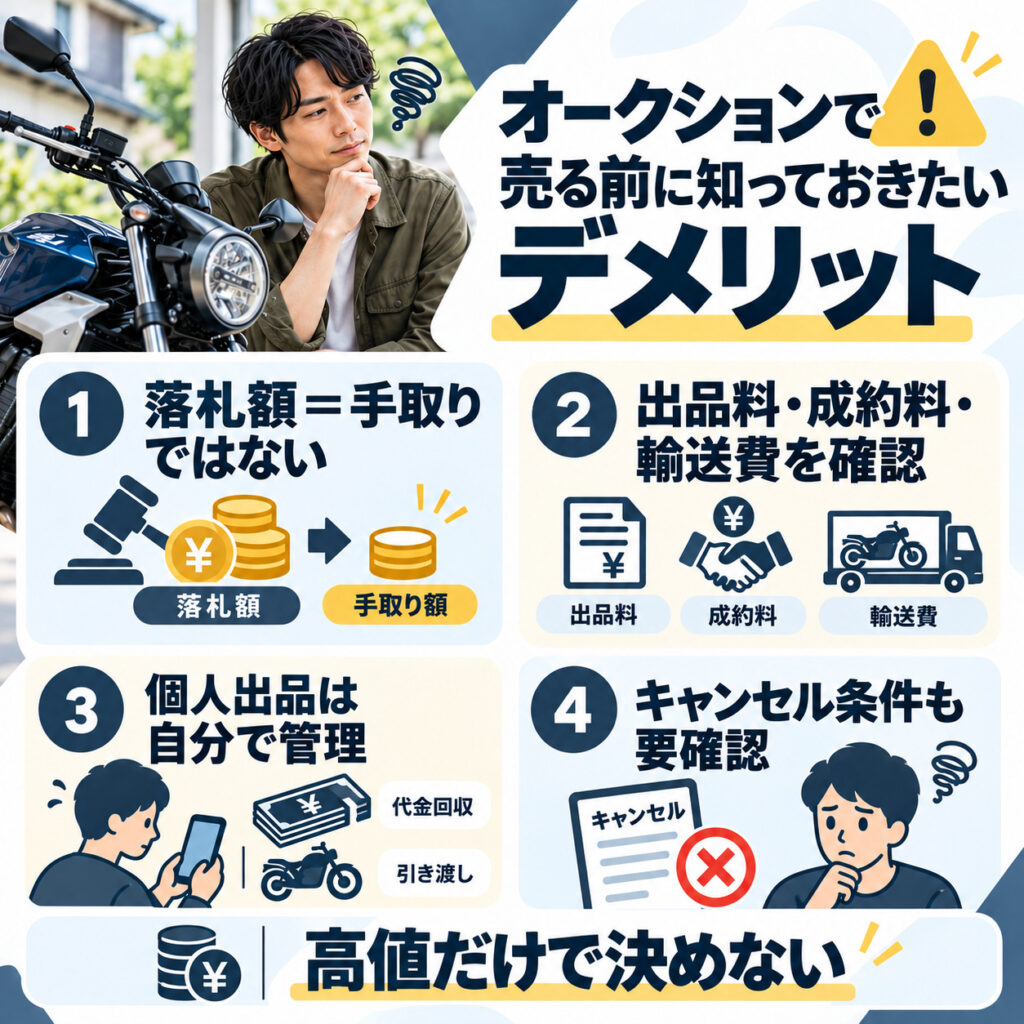 オークションで売る前に知っておきたいデメリット