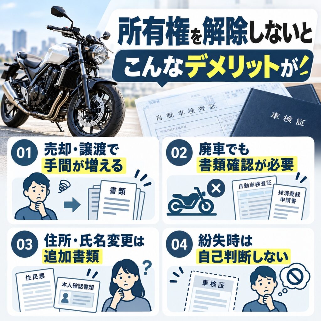 所有権解除をしないデメリットと注意点