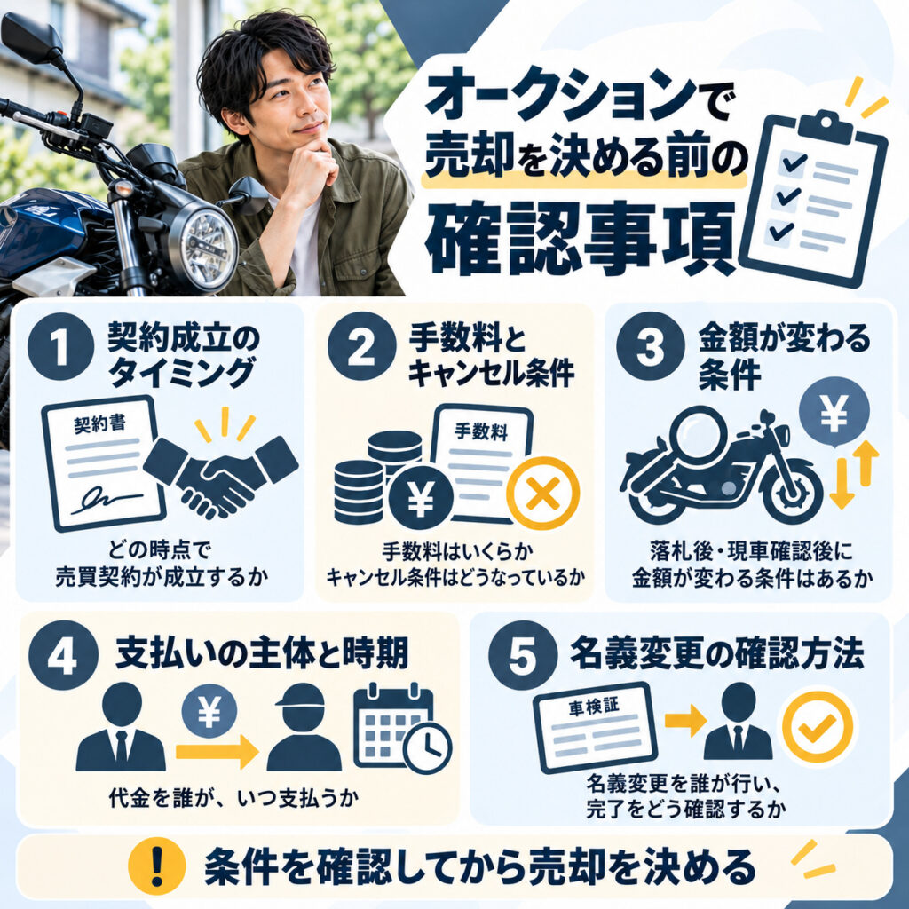 オークションで売却を決める前に確認したいこと