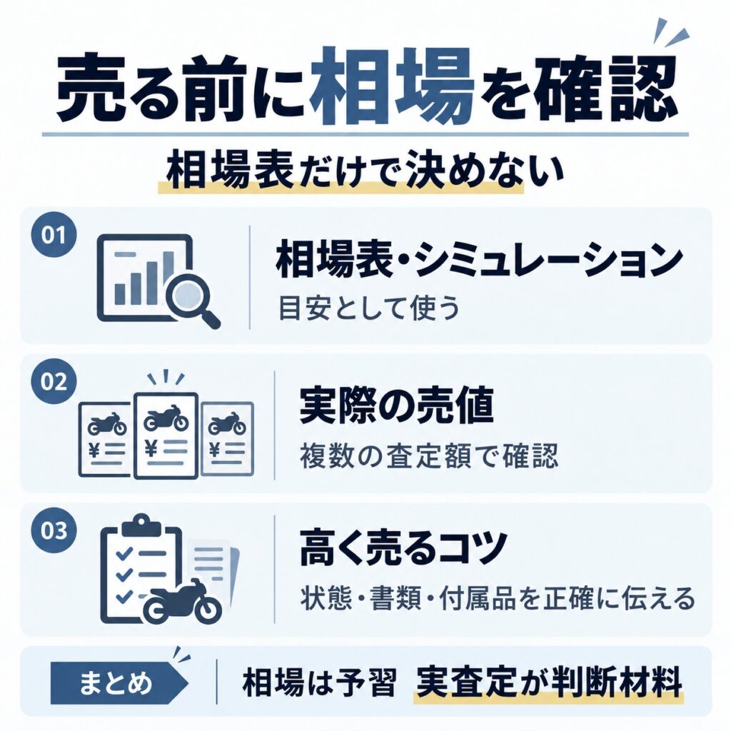 バイクを売る前に相場を確認する