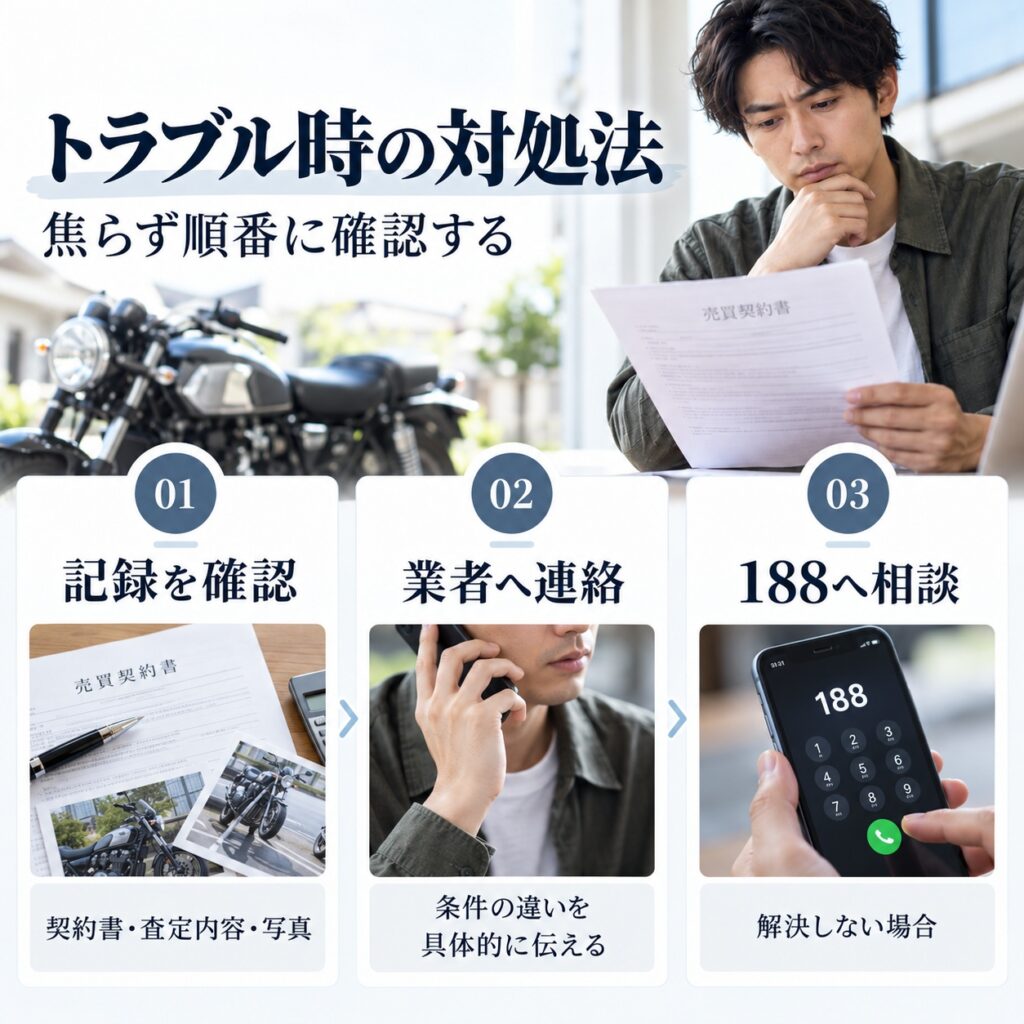 バイク買取でトラブルになったときの対処法