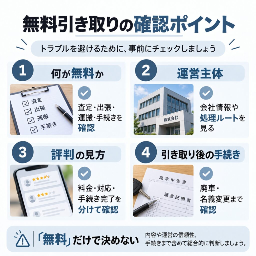 無料引き取りを利用するときの注意点