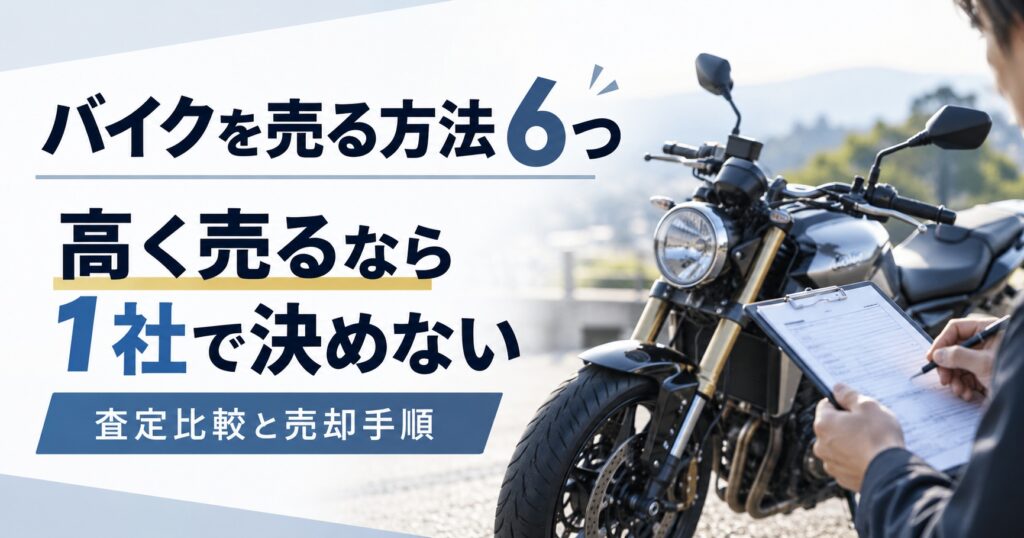 バイクを売る方法は6つ！高く売るなら1社で決めない査定比較と売却手順