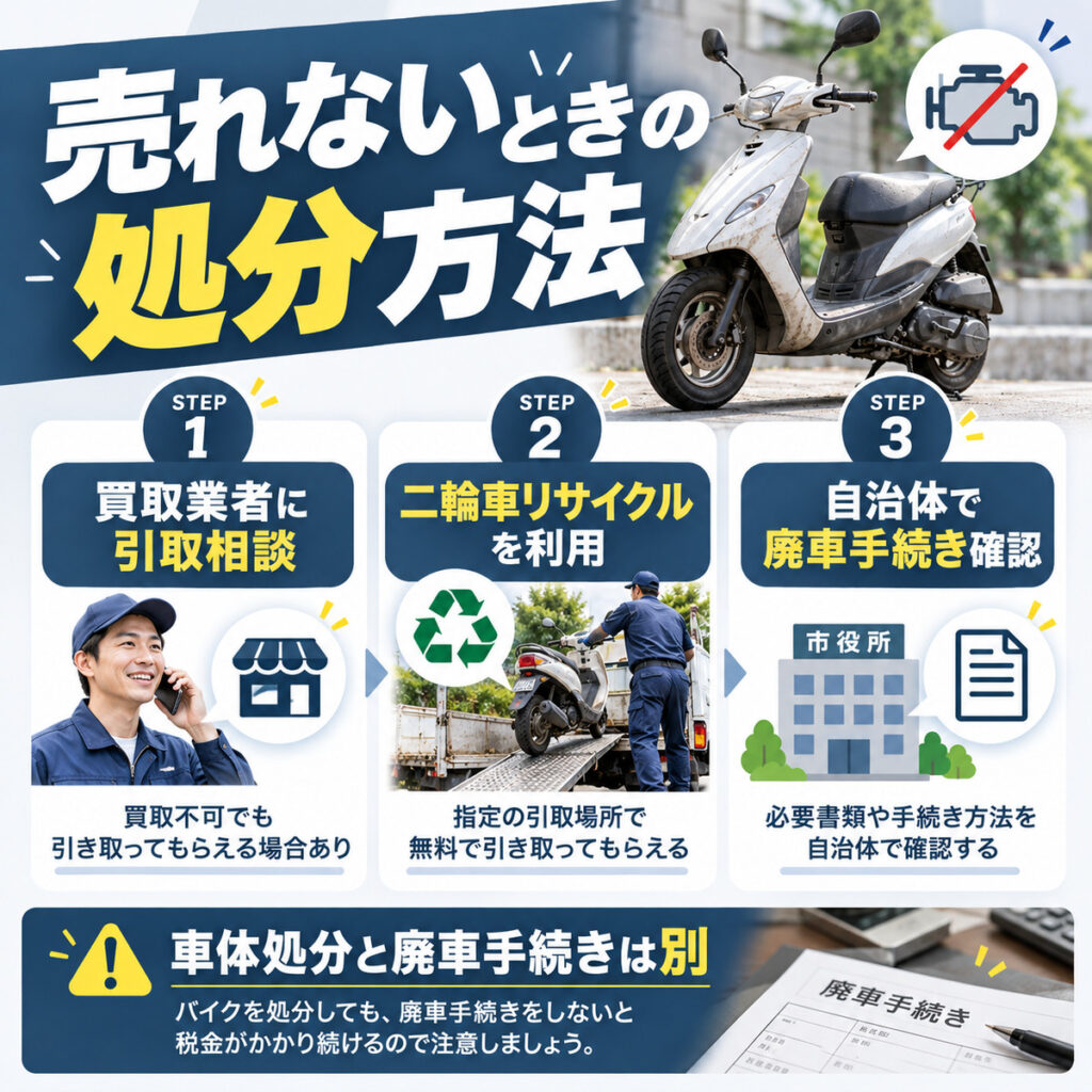 買取できない動かない原付を処分する方法