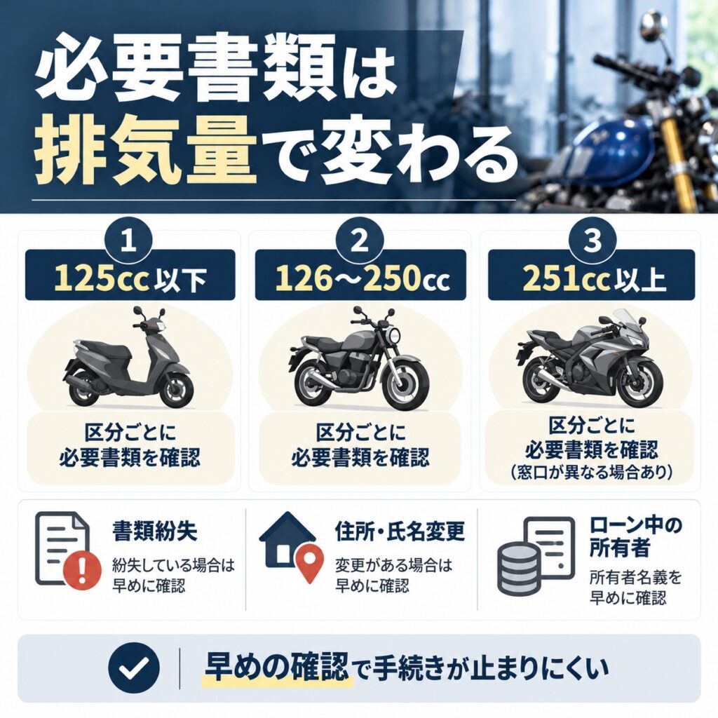バイク下取りに必要な書類