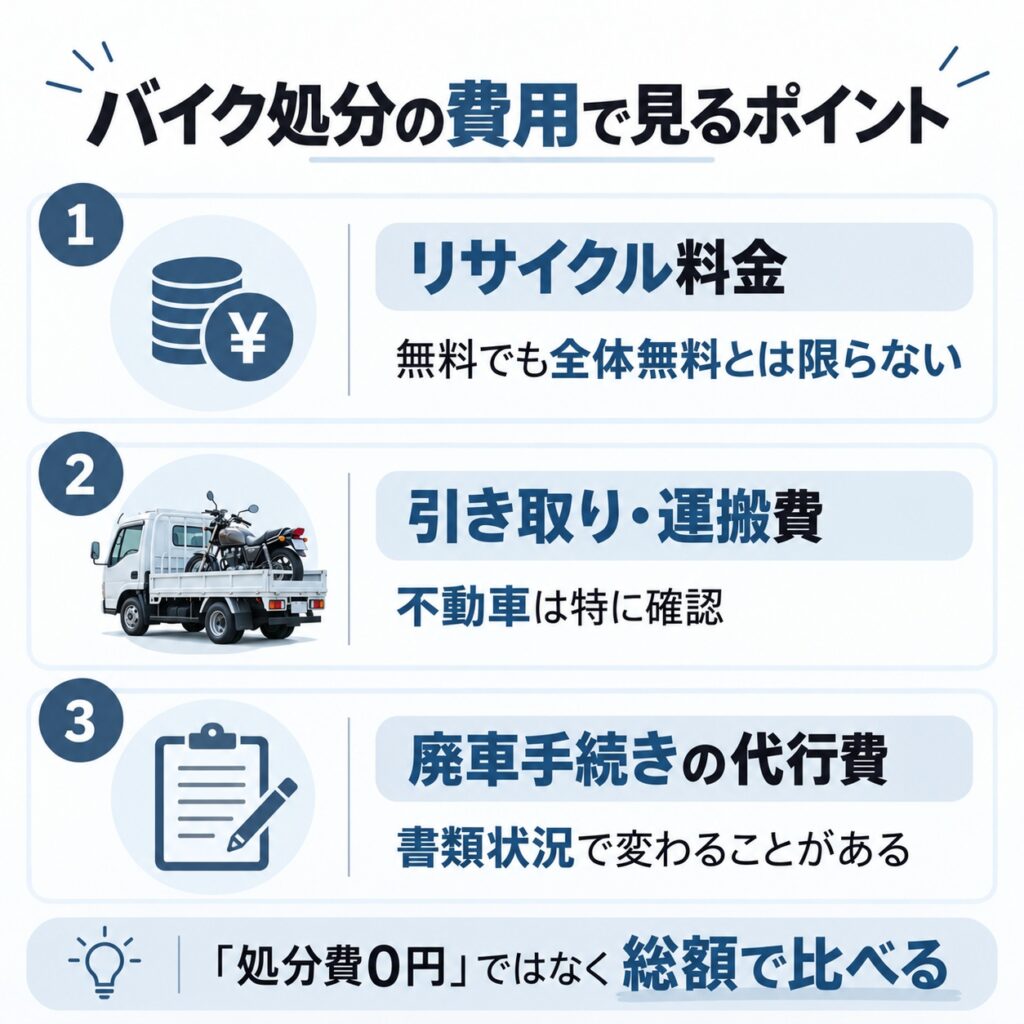 バイク処分にかかる費用