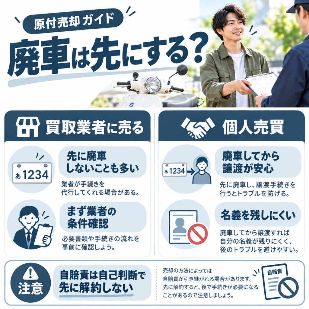 原付は廃車してから売るべき？