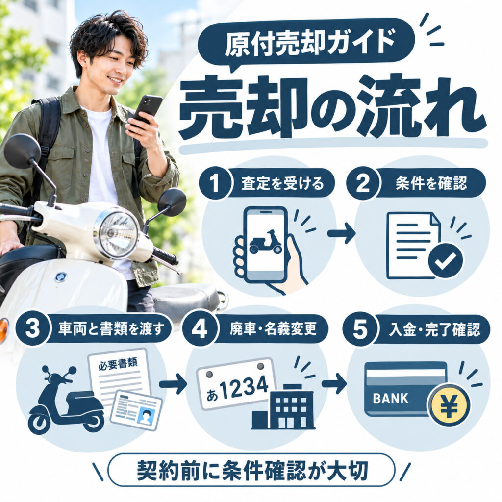 原付を売るときの手続きの流れ