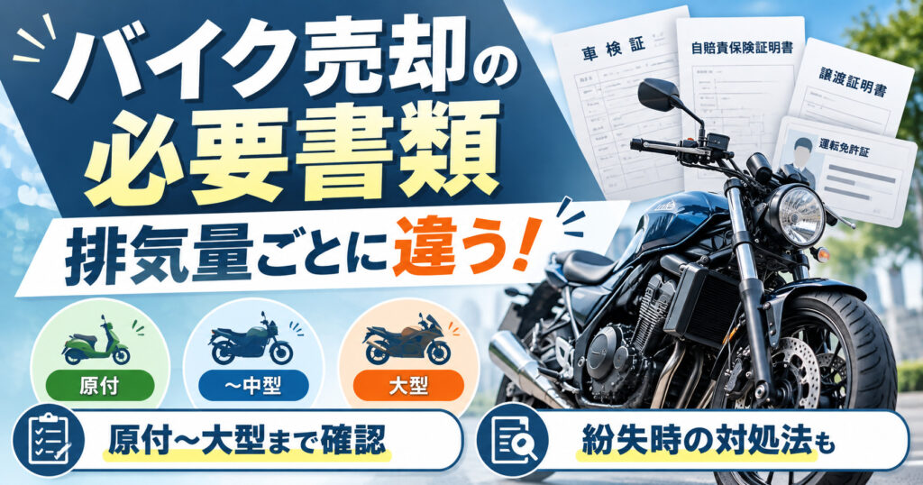 バイク売却の必要書類は「排気量」で変わる！原付から大型まで一覧で確認