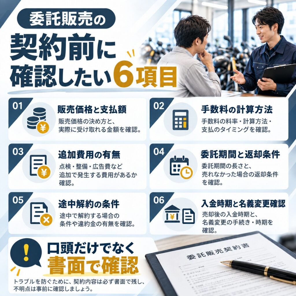 委託販売の契約前に確認したい6項目