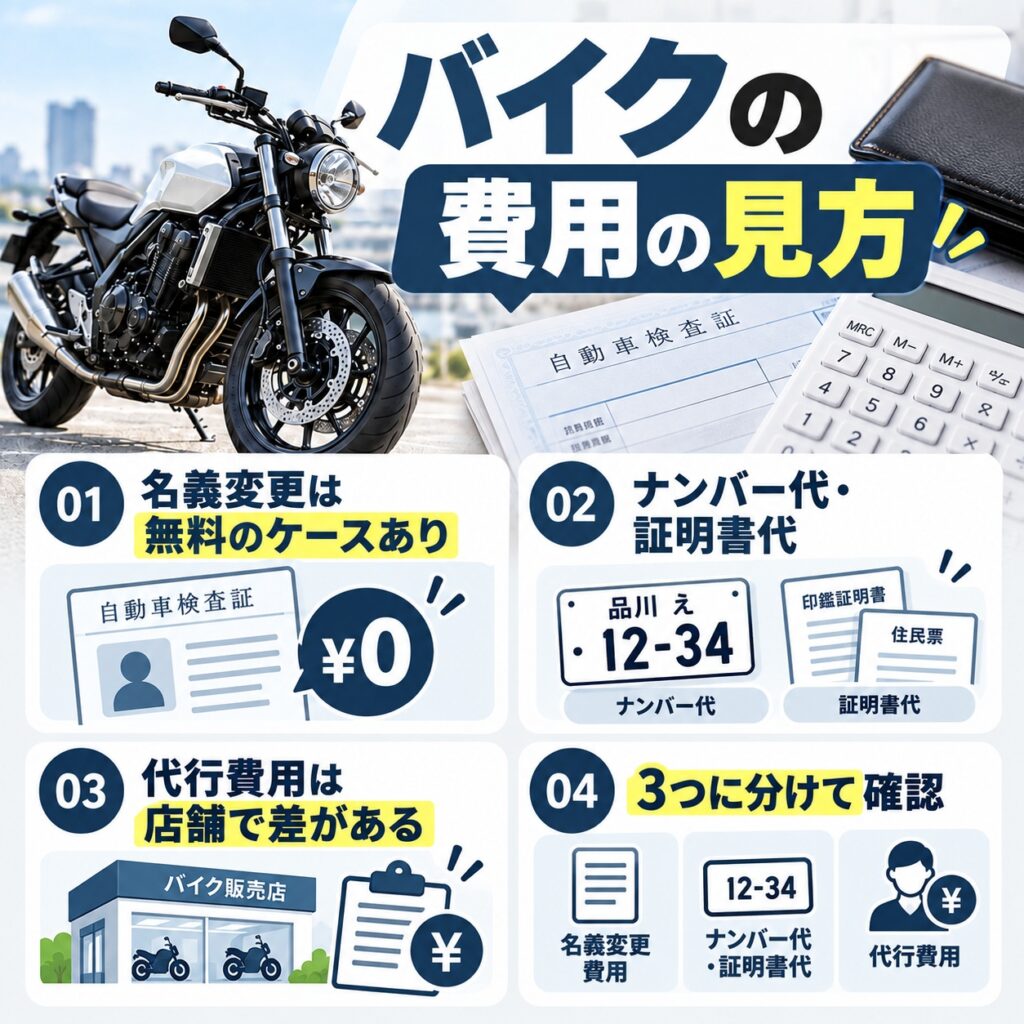 バイクの所有権解除にかかる費用
