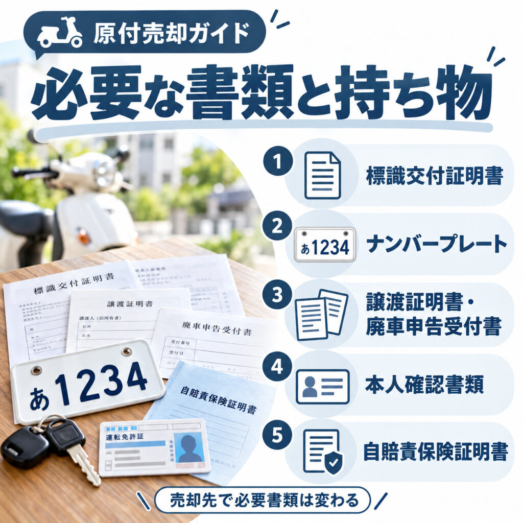 原付を売るときに必要な書類と持ち物