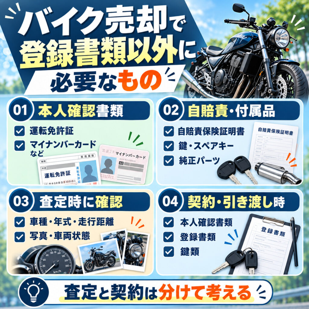 バイク売却で登録書類以外に必要なもの